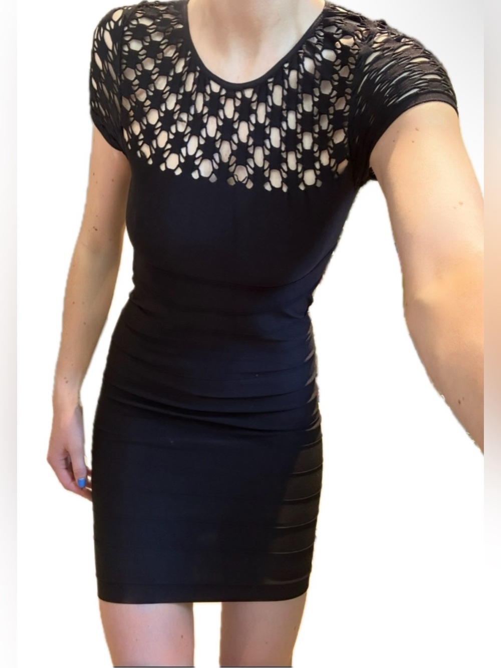 BEBE vintage Black Bandage Mini Dress